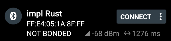 BLE nRF Connect mobile
